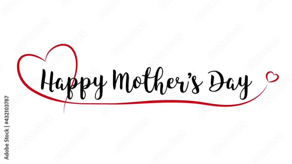 Happy Mother's Day Animation with red heart Happy Mother's Day Animation with red heart
