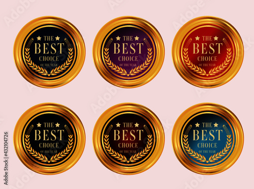 The best choice gold medal vector, gold medal, wining award, winner award  And 100 percent guarnteed photo
