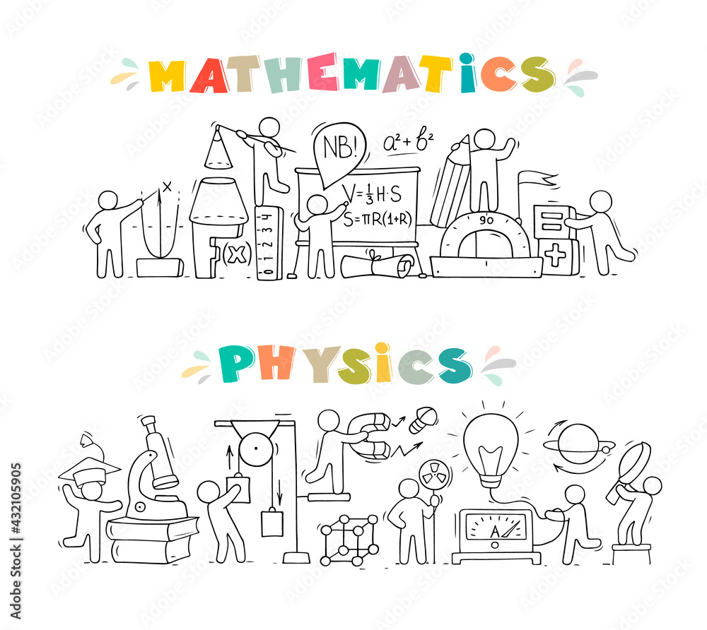 Math and Physics subjects with little people