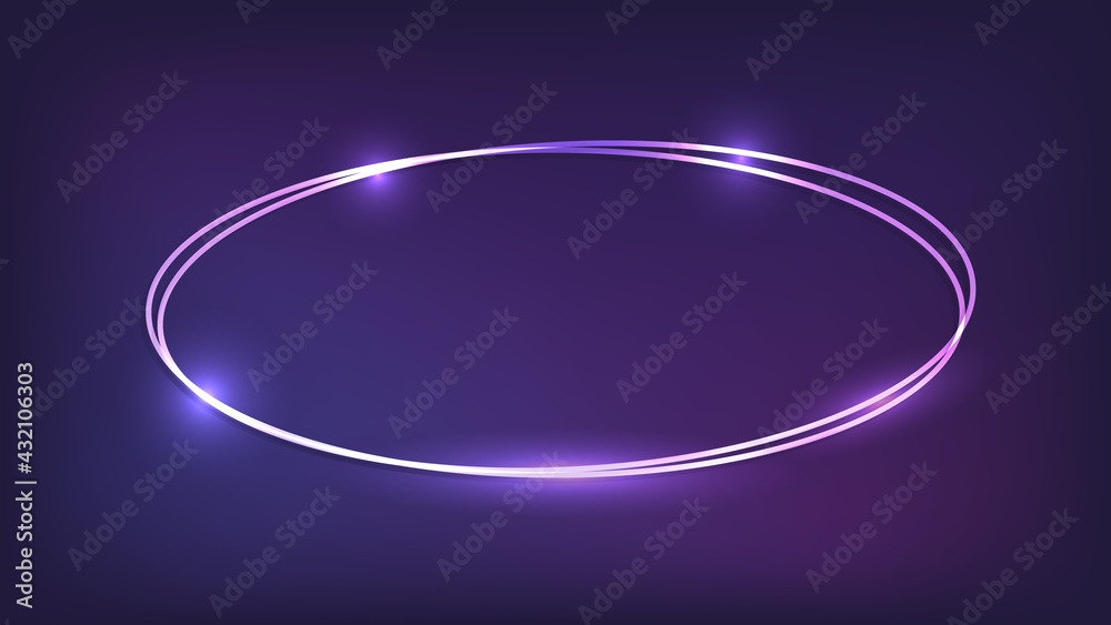 Obraz premium Neon double frame with shining effects