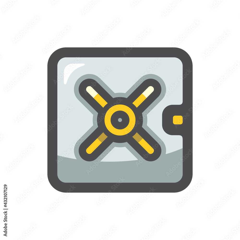Steel Safe for Money Vector icon Cartoon illustration. Steel Safe for Money Vector icon Cartoon illustration.