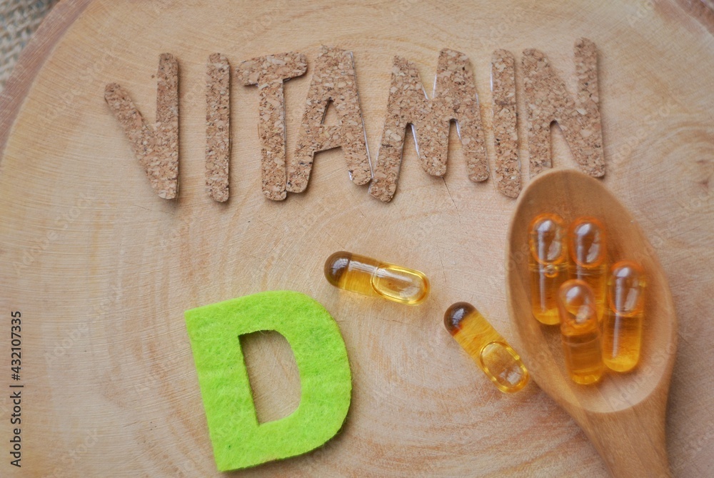 Foto Stock Vitamin D helps the absorption of calcium. Prevent