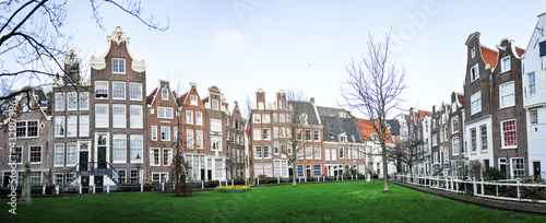 Old houses of Amsterdam. Banner. Panorama