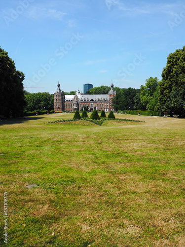 Two main beacon's of innovation in Leuven: the Arenberg castle owned by KU Leuven and the newly build tower of Imec, the center of nanotechnology photo