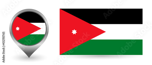 Free Download Vector flag Jordan. Location point with flag Jordan - GFXLoad