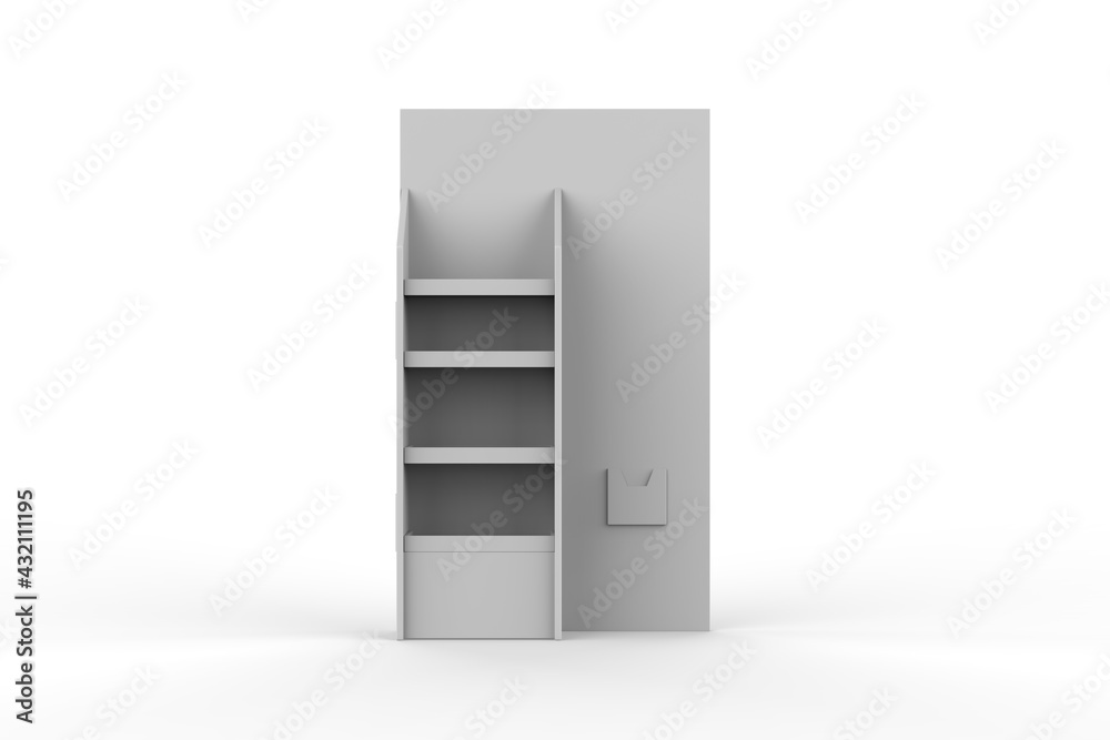 Display stand, retail display stand for product , display stands isolated on white background. 3d illustration Display stand, retail display stand for product , display stands isolated on white background. 3d illustration