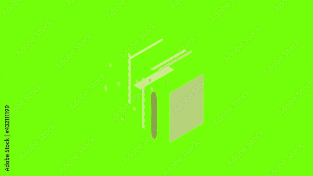 Aerated concrete icon animation cartoon object on green screen background Aerated concrete icon animation cartoon object on green screen background