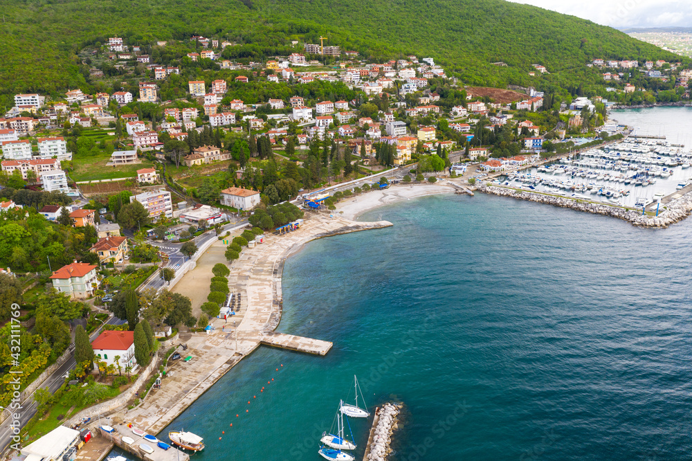 Aerial view of Icici town in Croatia