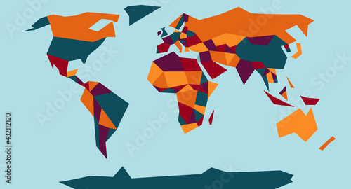 Colorful and playful map of world 