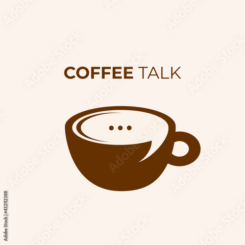Coffee Talk Simple Logo Vector