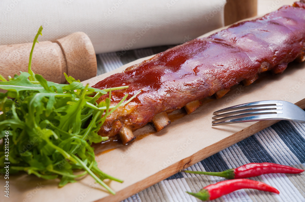 tasty whole pork ribs with barbecue sauce tasty whole pork ribs with barbecue sauce