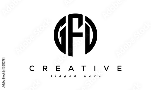 Letter GFD creative circle logo design vector photo