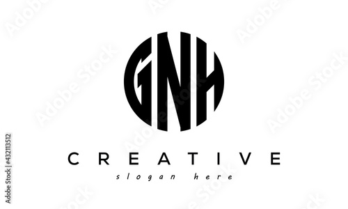 Letter GNH creative circle logo design vector photo