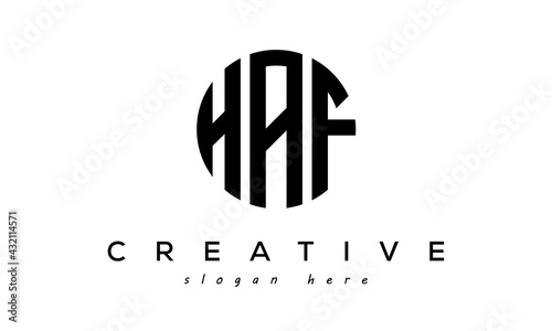 Letter HAF creative circle logo design vector