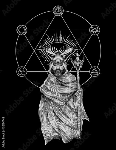 illustration vector scary antichrist man