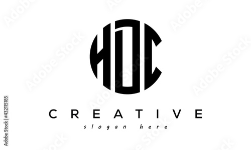 Letter HDC creative circle logo design vector	 photo