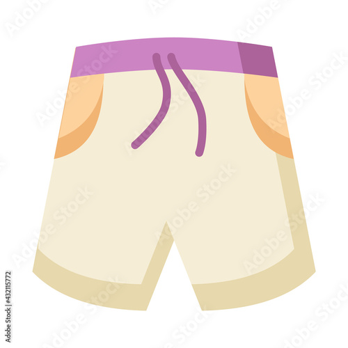 beach pant fun shorts single isolated icon with flat style