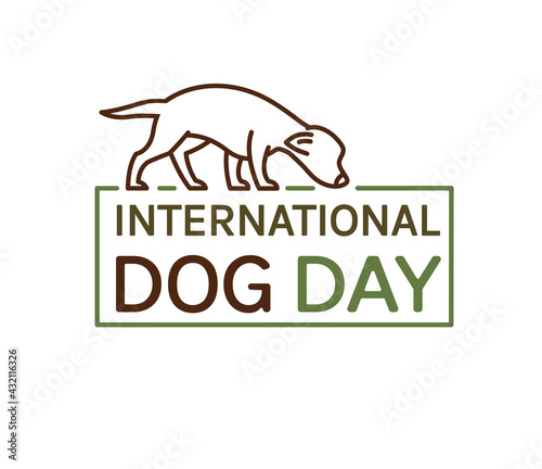 International dog day logo. Celebration of dogs.