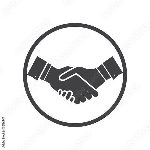 Trust icon, Handshake. Business partnership and agreement. Successful achievement and meeting concept. Vector illustration.