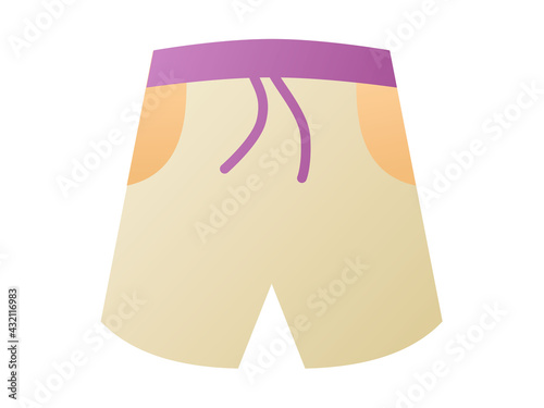 beach pant fun shorts single isolated icon with smooth style
