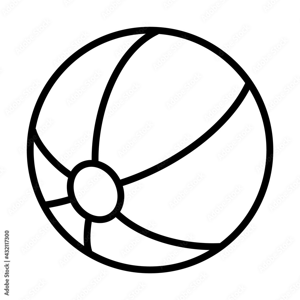 ball beach single icon with outline style ball beach single icon with outline style