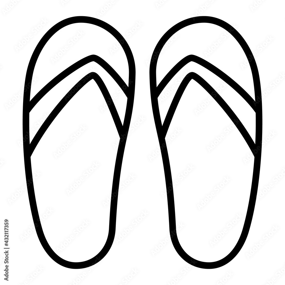 slippers sandal single icon with outline style slippers sandal single icon with outline style