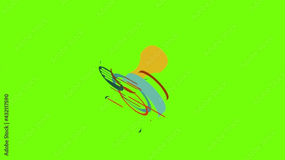 Post stamp icon animation cartoon object on green screen background Post stamp icon animation cartoon object on green screen background