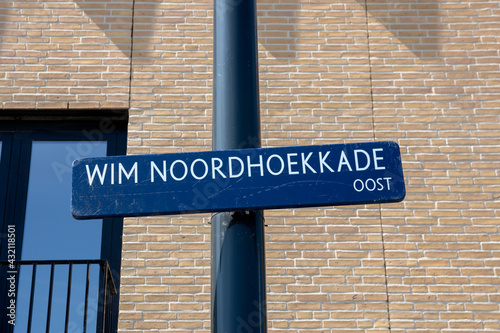 Street Sign Wim Noordhoekkade Canal At Amsterdam The Netherlands 8 May 2020