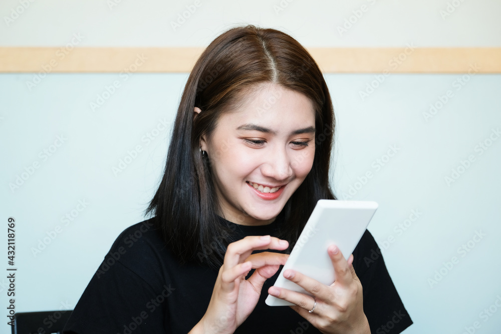 The young businesswoman is conference With people who work with use smartphone The young businesswoman is conference With people who work with use smartphone