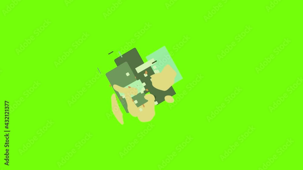 Touch phone icon animation cartoon object on green screen background Touch phone icon animation cartoon object on green screen background