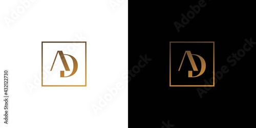 The initials logo letter AD is elegant and luxurious design