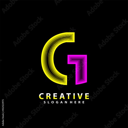 G logo neon light concept. letter G neon logo vector