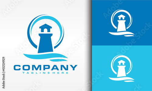 lighthouse sea circle logo