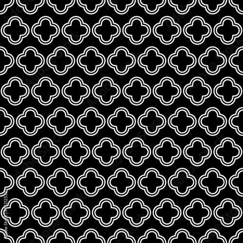 Quadrifolium wallpaper in black and white colors. Vector same quadrifolium.