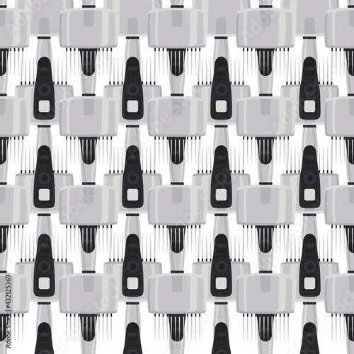 Abstract seamless medical pipette, dropper for laboratory on white background