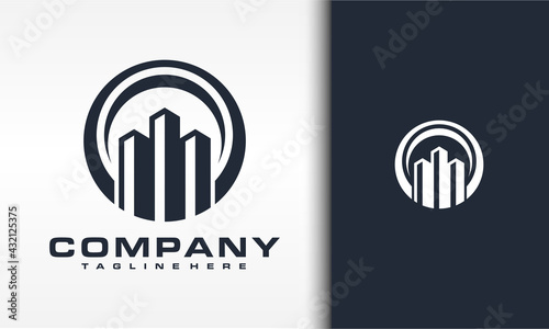 circle logo city building
