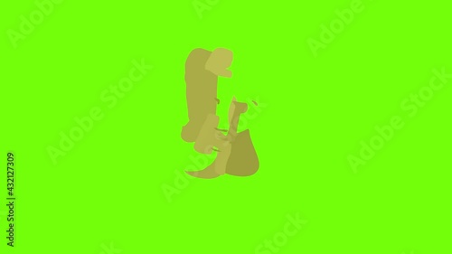 Easter island icon animation cartoon object on green screen background