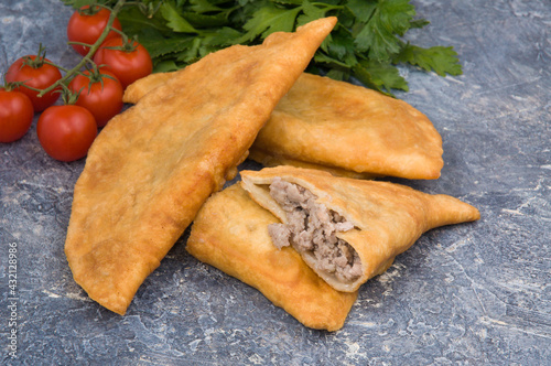 tasty Little Russian pies with meat posikunchiki