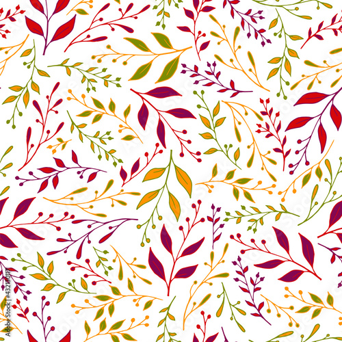 Summer sprouts pattern seamless design. Cute herb