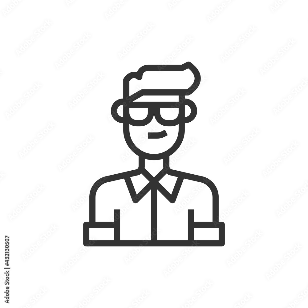 People Icon Man glasses Vector Illustration People Icon Man glasses Vector Illustration