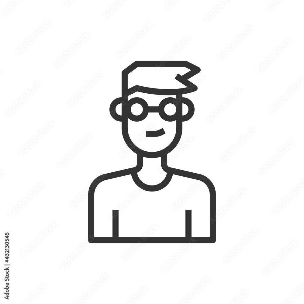 People Icon Boy glasses Vector Illustration People Icon Boy glasses Vector Illustration