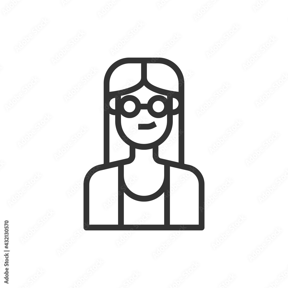 People Icon Woman glasses Vector Illustration People Icon Woman glasses Vector Illustration