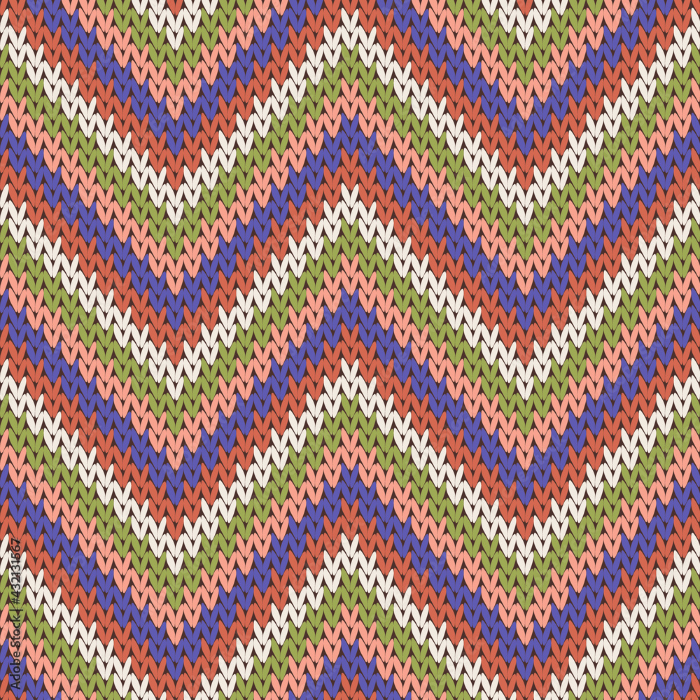Handmade zigzag chevron stripes knitting texture