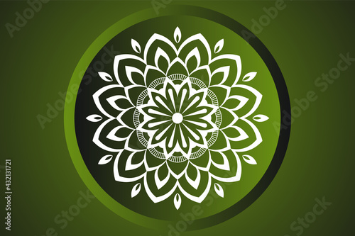 Luxury arabesque ornamental mandala design on gradient background for colorful template collection  or other project.