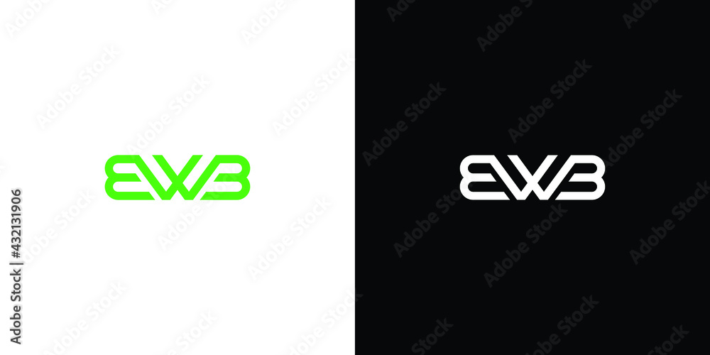 Obraz premium A modern and professional logo design with the initials of the letters EWB