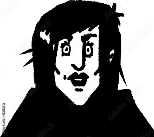 vector illustration of surprised middle aged woman isolated portrait