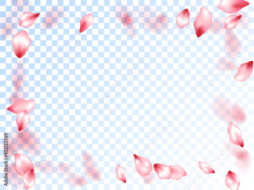 Japanese cherry petals on transparent background. © SunwArt