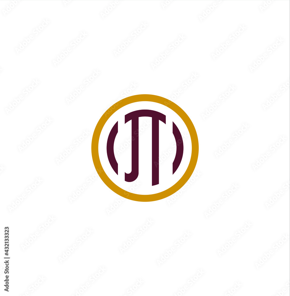 IJTI written in circle shape. IJTI company initial name monogram. IJTI written in circle shape. IJTI company initial name monogram.