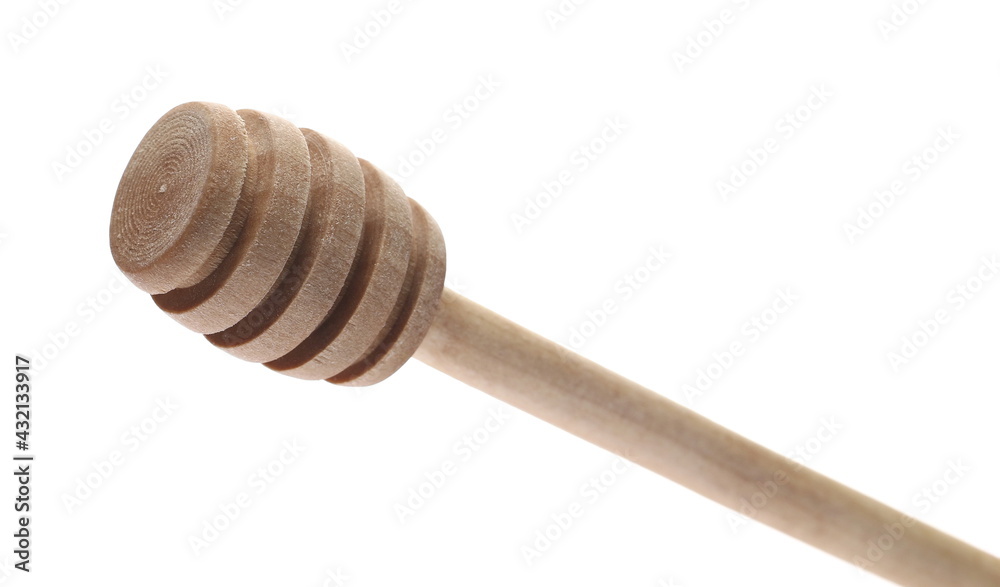 Wooden honey dipper isolated on white background with clipping path Wooden honey dipper isolated on white background with clipping path