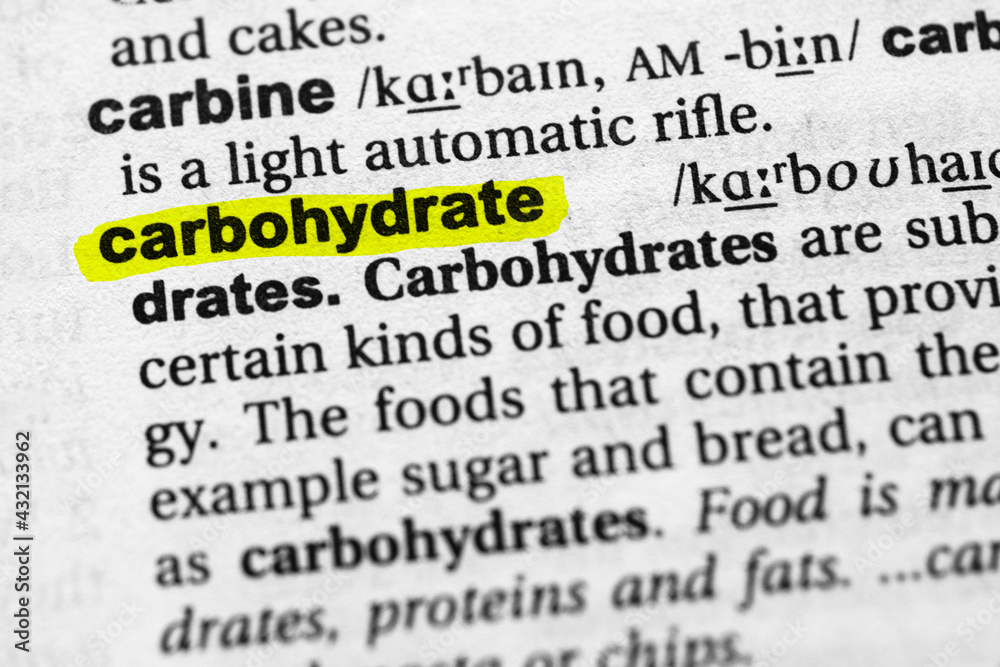 Highlighted word carbohydrate concept and meaning Highlighted word carbohydrate concept and meaning